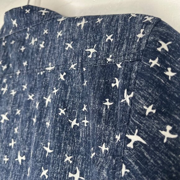 Ocean Current Boys S Navy Short Sleeve Button-Up Shirt With White Bird Print - Picture 8 of 8